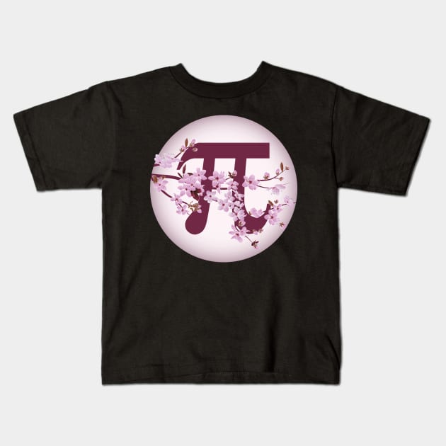 Math Day : Pi Symbol with Floral Pattern Kids T-Shirt by Daily Design